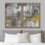 «Abstract Paint Effect», impression sur toile abstraite jaune et noir foncé-87607251-87607257
