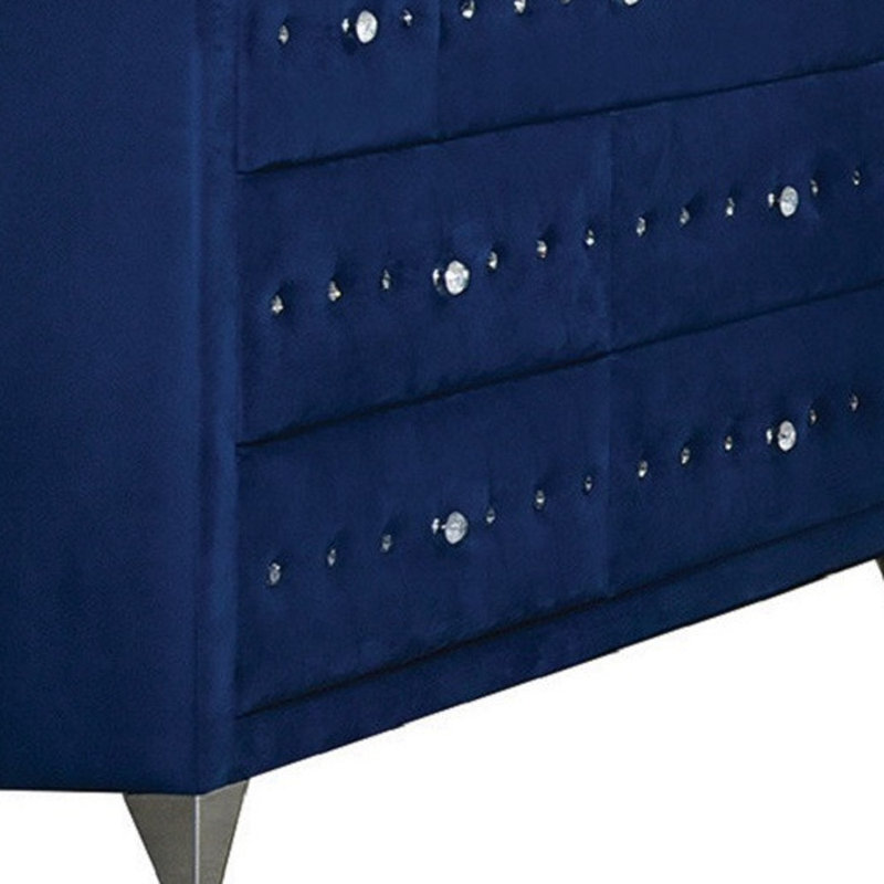 Commode triple à sept tiroirs 60 po Kamela, Bleu