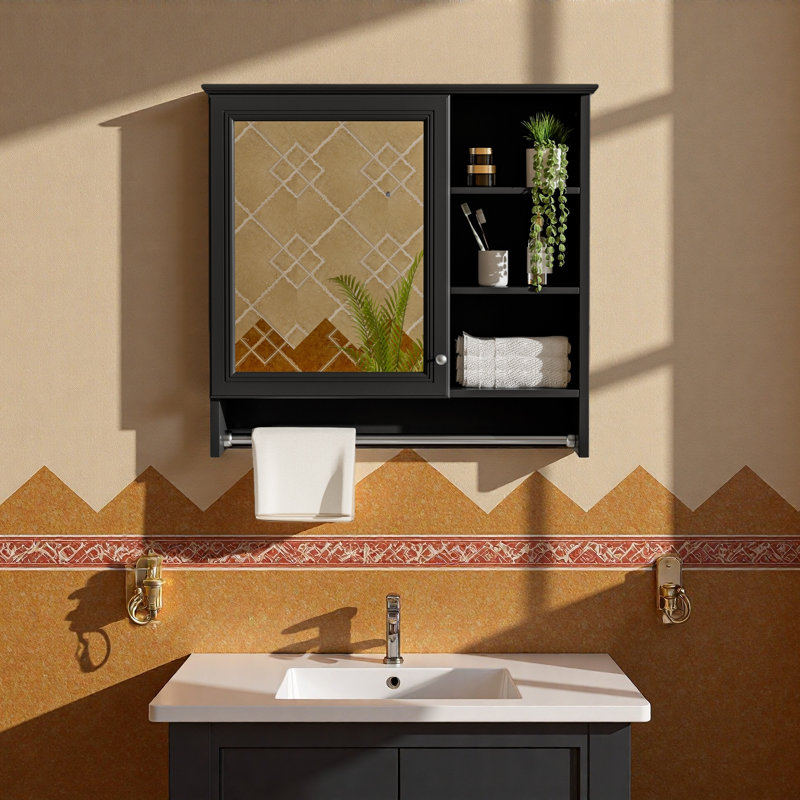 Armoire à miroir 30 po 2 en 1 avec tablette réglable, charnières à fermeture douce, panneau de fibres à densité moyenne de haute qualité, pour meuble-lavabo de salle de bain