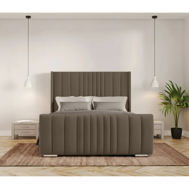 Schwamm Upholstered Bed Frame, Mole, Kingsize (5')