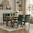 Chenille Upholstered Dining Chair, Tufted Accent Chair with Curved Solid Wood Legs & Rivet Details, Multi-Use Chair for Dining Room, Kitchen & Living Room, Set of 2-1227481241