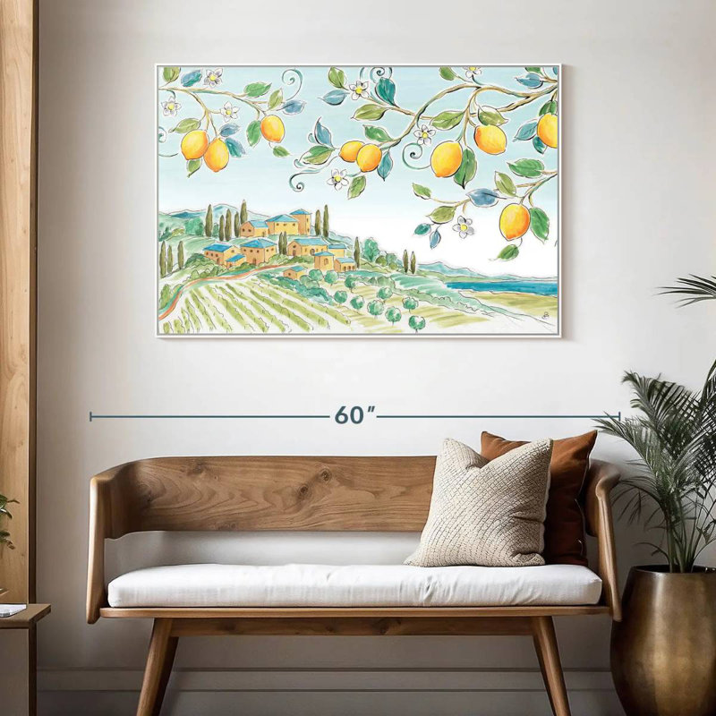 Brise méditerranéenne I, Cadre flottant blanc, 46 po x 31 po