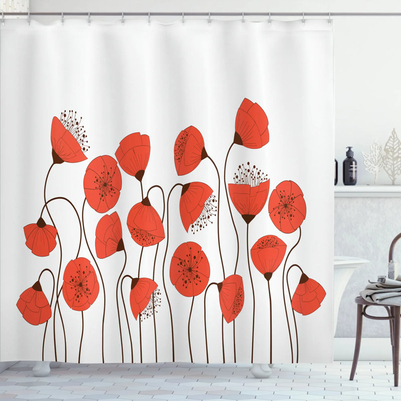 Shower Curtain with Hooks Included, 75" H x 69" W