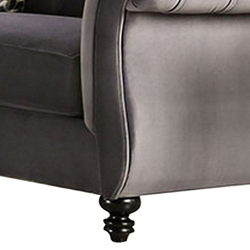 Causeuse rembourrée 68 po Flyte, Velours gris velours