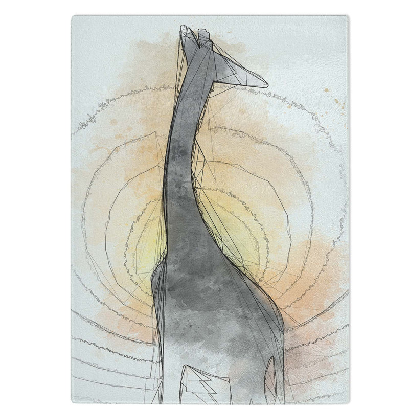 Tempered Glass The Silhouette of a Giraffe in Abstract Chopping Board, 20 cm W x 28.5 cm L