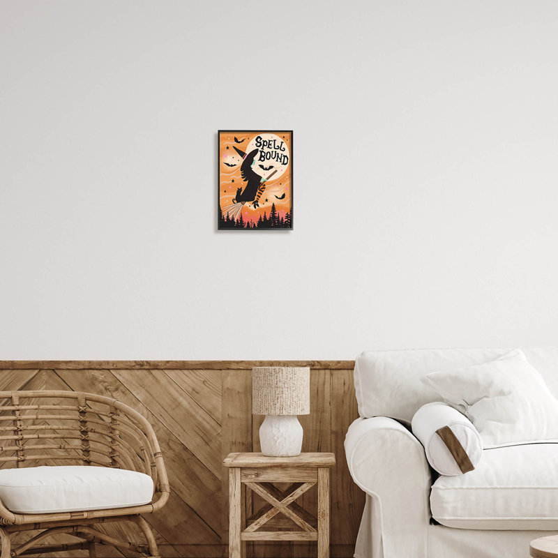 Sorcier lié au sort en vol à -355, Giclée encadrée noir minuit, H 14 po x l 11 po x P 1,5 po