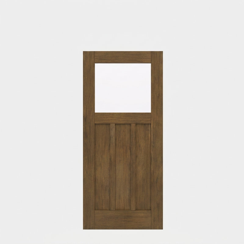 Porte extérieure en acajou à dalle de 80 po, vue de dessus, 3 panneaux, sans finition, 36" x 80" [36" Door]