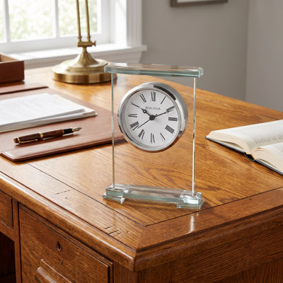 Horloge de table Augustine en verre, style support, référence 773D79297AB54C10A4E16F63BD5103A4