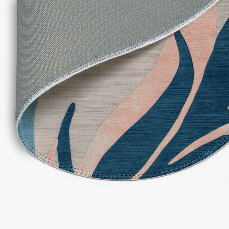 Watercolor Gray Indoor and Outdoor Area Rug, Round 5'