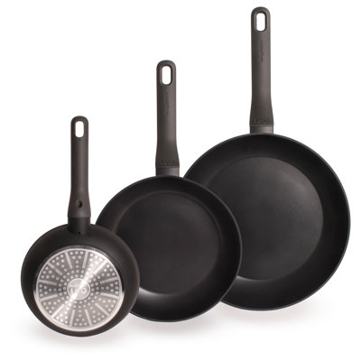 Leo 3Pc NS Fry Pan Set, Dark Grey (8", 10" & 11")