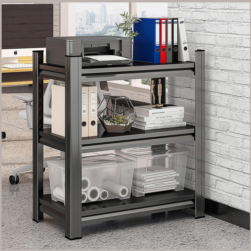 Tablette en métal à 3 niveaux, tablette autoportante haute de 31,50 pouces, unité de séparation réglable, convenant à la maison, au bureau, au coin-détente, à la cuisine, au salon, etc.