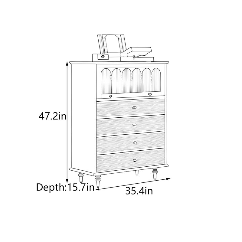 Swanner, 47.2" H x 35.4" W x 15.7" D