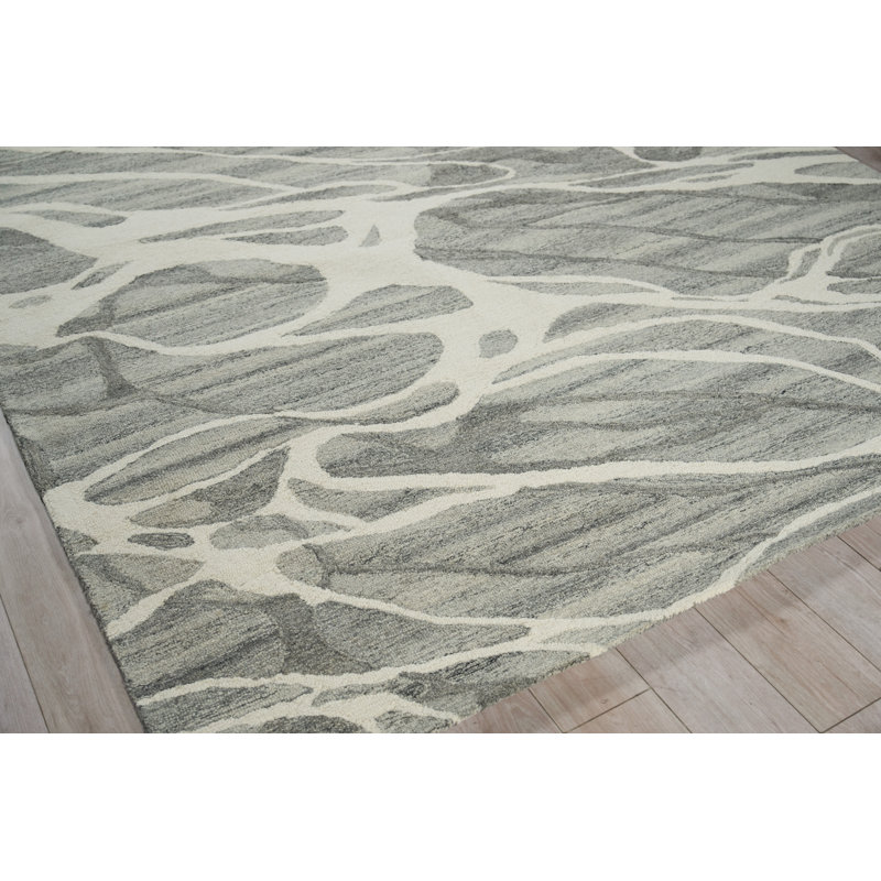 Rio hand-tufted New Zealand Wool Beige/Ivory Area Rug, Gray/Ivory, Rectangle 8' x 10'