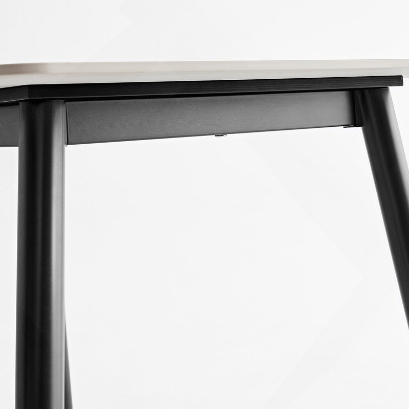 Large Rectangular Table With Strong Metal Base Modern Stone Dining Table For Kitchen 1.4M