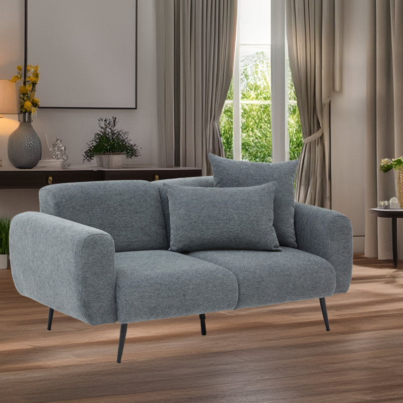 Causeuse de canapé 2 places Beech, Gris anthracite