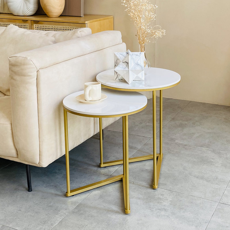 Phalla Stone Tray Top Nesting Tables