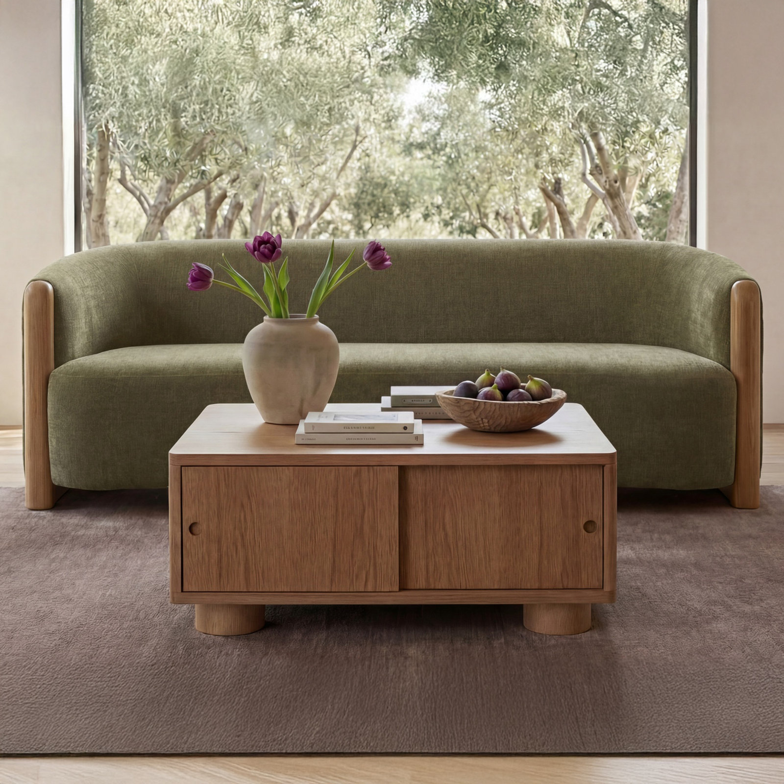 Upholstered Sofa, Green