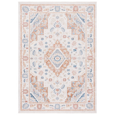 Mayhill Oriental Area Rug in Beige/Rust/Blue