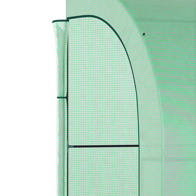 Serre inclinée 7 pi x 3 pi x 7 pi Dacula, serre sans porte, pépinière avec 2 portes et fenêtres à enroulement, housse en PE et 3 tablettes grillagées