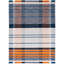 Tapis orange / bleu en laine / coton tissé à plat à la main Anjail-701580732