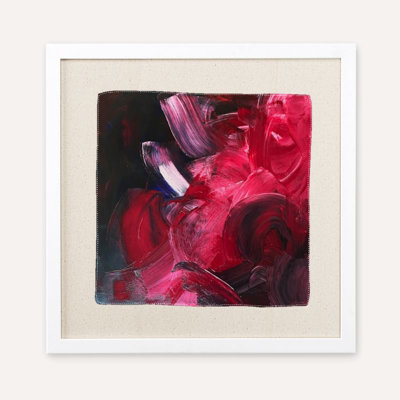 Limited Edition 12 x 12 in. "Mouth Wide Open" Framed Silk Scarf by Fanyu Lin