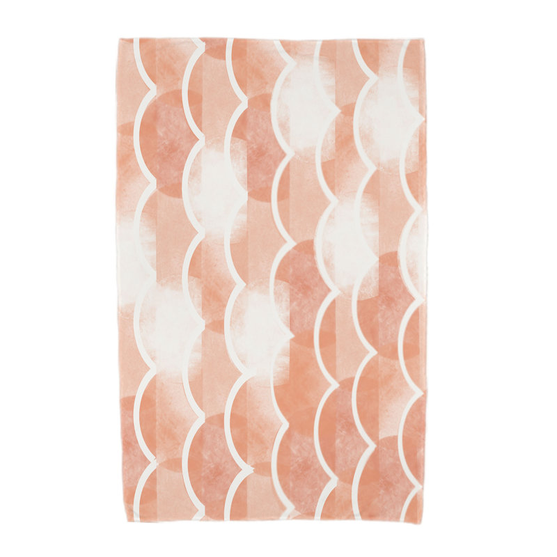 Serviette de bain à imprimé géométrique Aksel, Orange