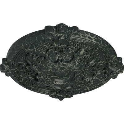 Médaillon de plafond Endurathane Hamilton, DE 17 3/8 po x P 1 3/4 po (convient aux auvents jusqu'à 3 3/4 po), fini peint craquelé peint à la main