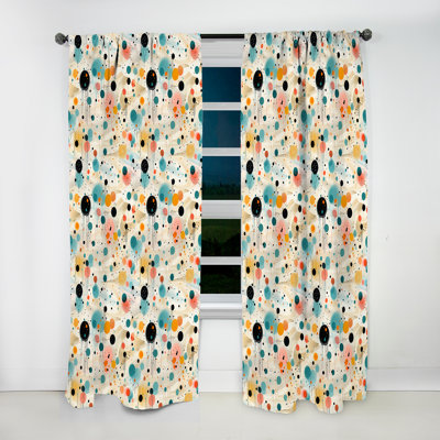 Motif à pois multicolores - Rideau abstrait - Rideau obscurcissant - 1 panneau