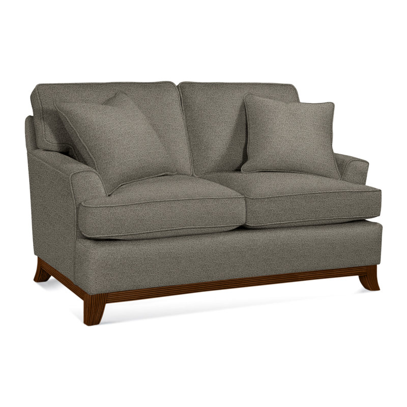 Oaks Way Loveseat, Green Performance Fabric; 0851-54, Coffee Finish