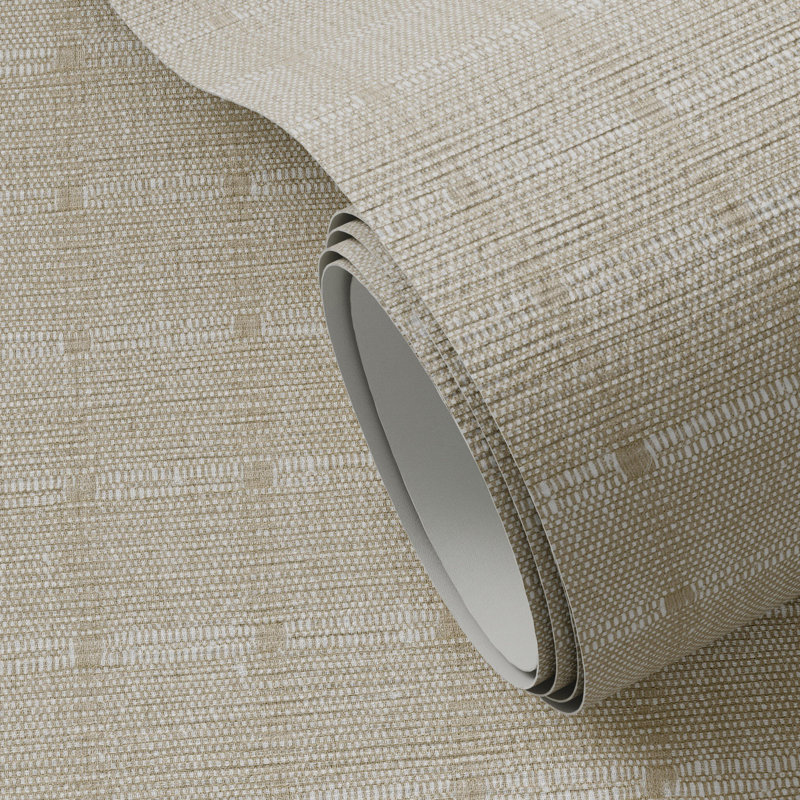 Dobby Checkered Wallpaper, H 8" x W 12", Dobby - Straw