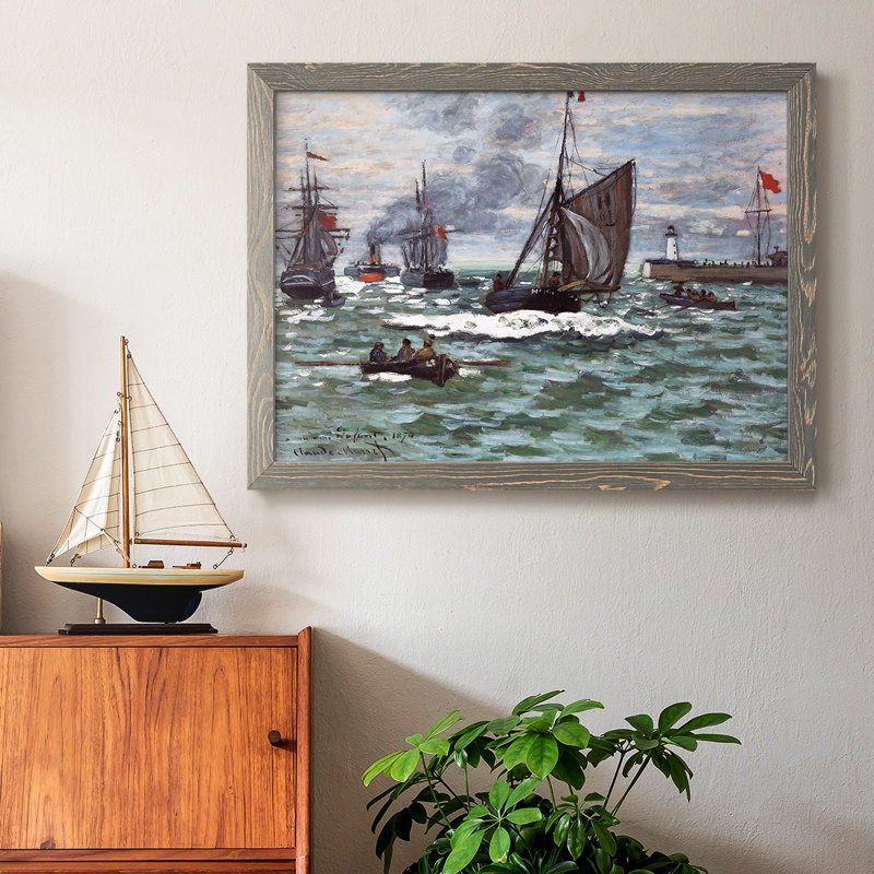 Entrée du port de Honfleur, 1870 - reproduction d'art sur toile, Gris, H 14 po x l 20 po x P 1,5 po