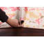Tapis crème / rose noué à la main de conception unique 4 pi 8 po x 7 pi 9 po New Age