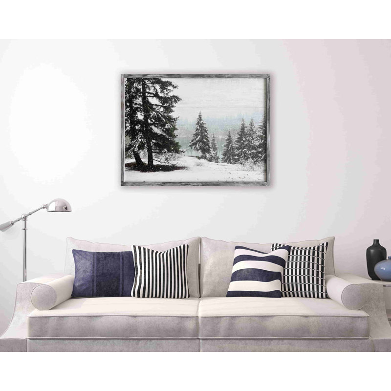 Cèdre au bord du lac sur toile, H 30 po x l 40 po x P 1,5 po