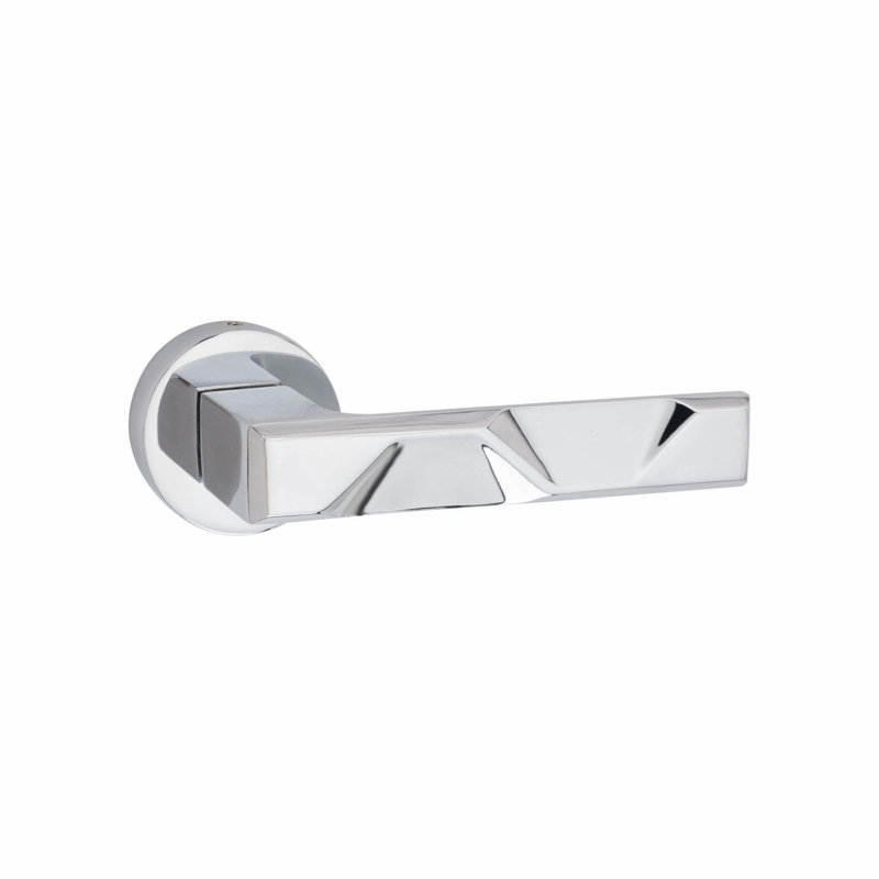  Modern Nova Euro Lock Door Handles in Polished Chrome Finish with 70mm Key and Thumbturn Barrell
