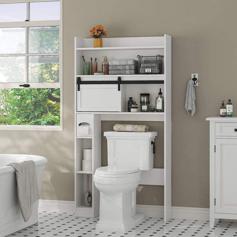 Armoire de salle de bain avec porte coulissante, Blanc