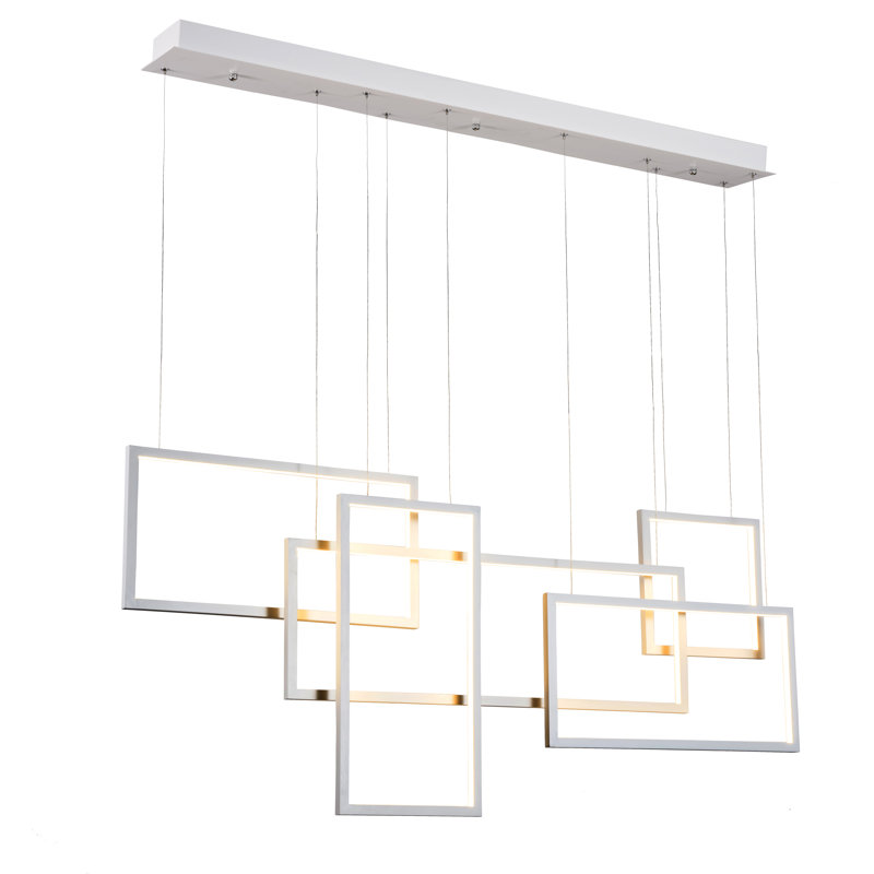 Quadratus 1 - Light LED Kitchen Island Pendant, White