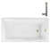 66'' x 34'' Acrylic Soaking Drop-In Bathtub, Drain Included