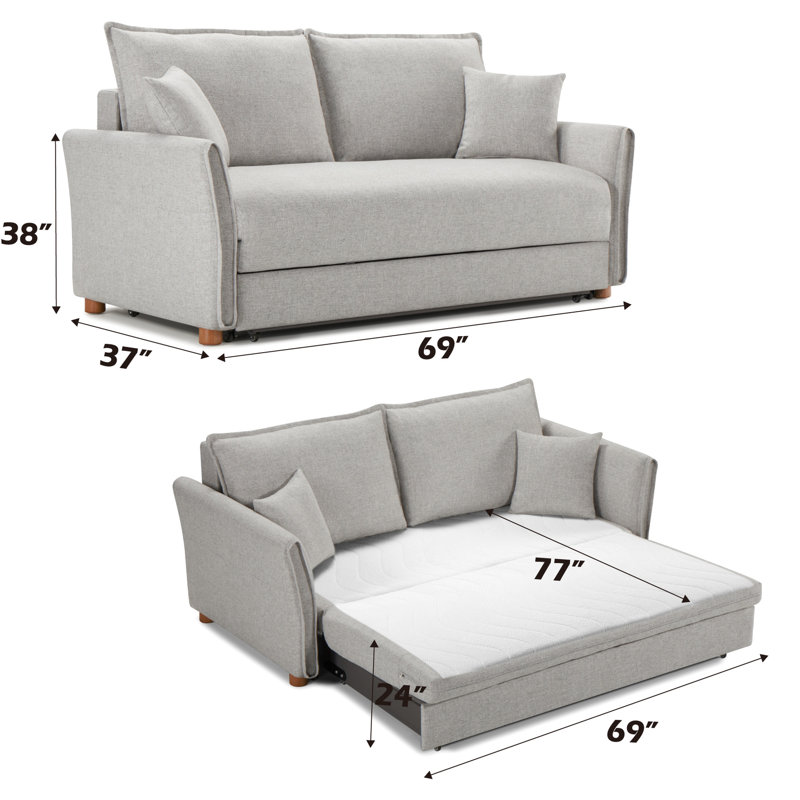 Élégant canapé modulaire en chenille gris avec canapé-lit et rangement fonctionnel