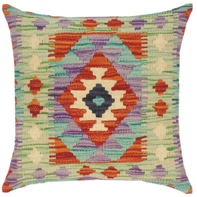 Housse et insert de coussin carré en laine tissé à la main