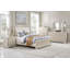 Commode moderne et glamour à 7 tiroirs en bois brun clair avec miroir, poignées en acrylique et bordure biseautée - Meuble de rangement pour chambre à coucher