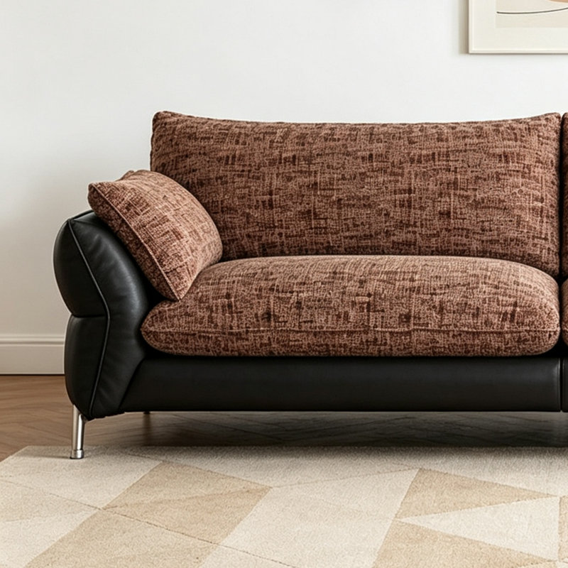 Canapé luxueux à la mode French Light, Black/Red Fabric