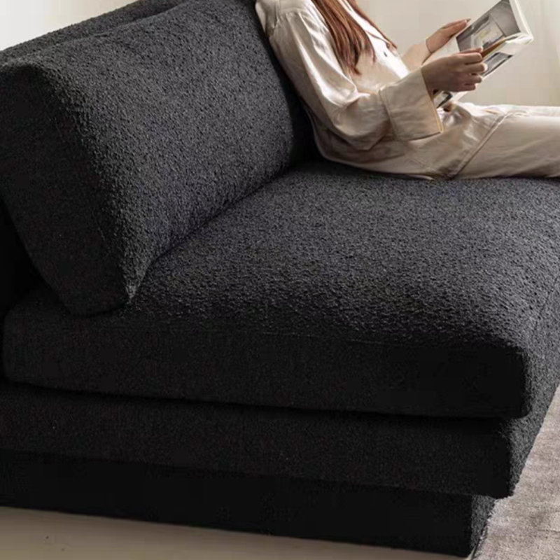 Retro Black Armless Straight Sofa
