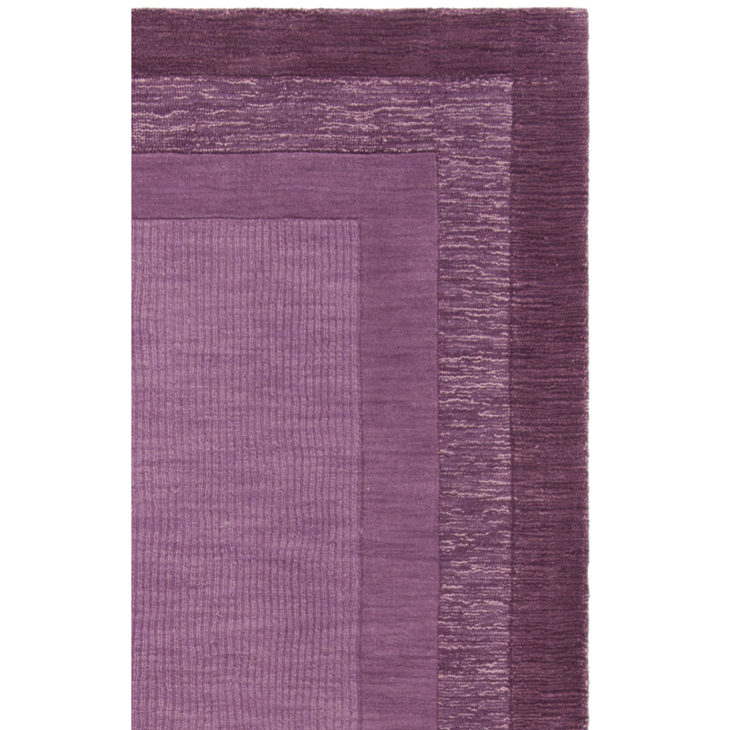 Tapis mauve en laine tissé à la main à motif géométrique Scanlan, Carré 6 pi