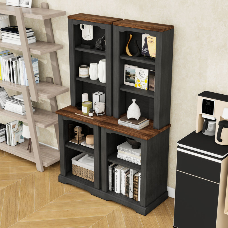 Armoire haute autoportante avec tablettes, Noir