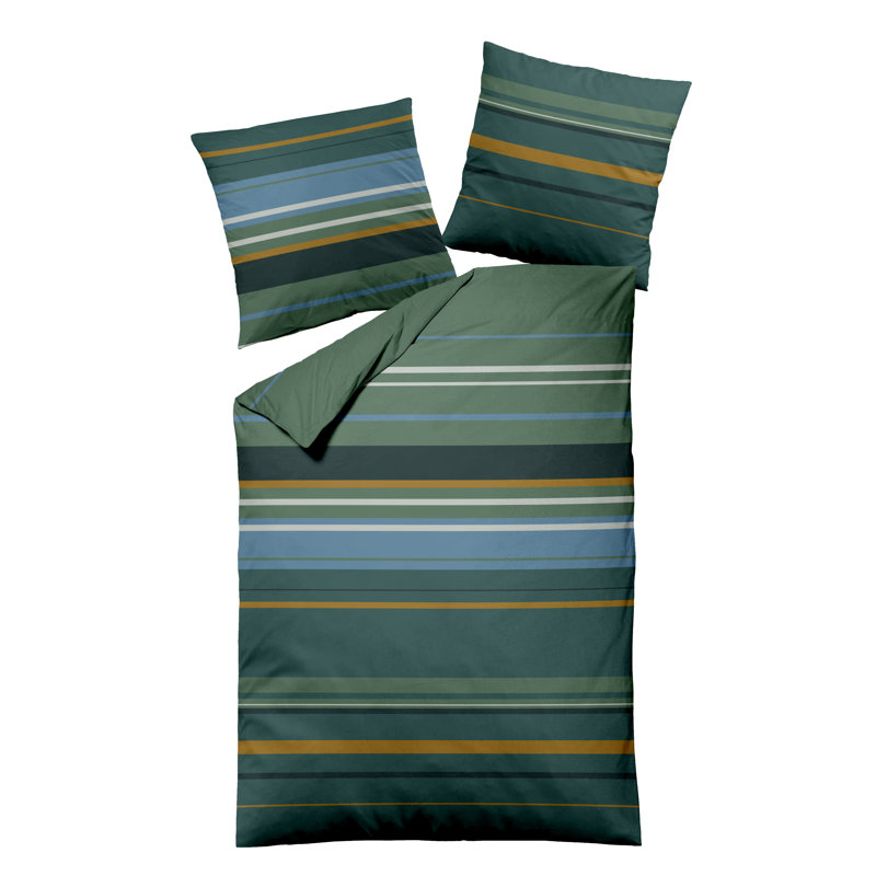 Grow Striped Duvet Cover with Pillowcases, 155 x 220 cm - 1 Pillowcase (80 x 80 cm)