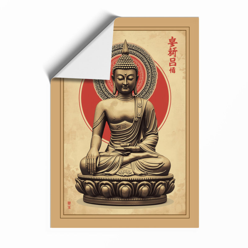 Buddha in Repose Japandi - Framed Print, A2 - 59.4 x 42.0 cm, Unframed