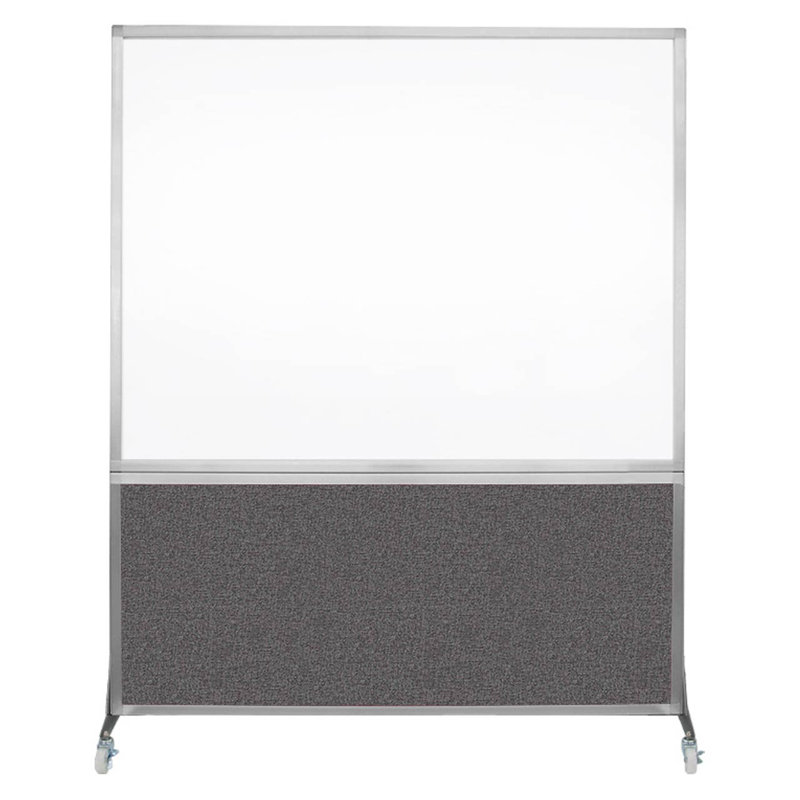 Tableau blanc mobile 6 'de haut DivideWrite, Gris anthracite, H 72 po x l 60 po, Argent
