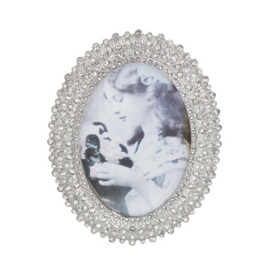 Ornate Jewel Embellished Picture Frame – Decorative Zinc Alloy Frame with Dense Border Detailing for Tabletop Display