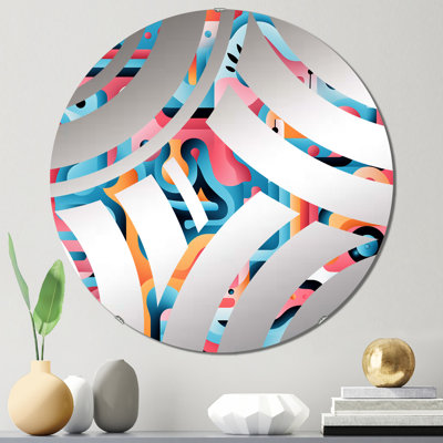 Miroir décoratif rose à motif géométrique nomade rose