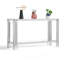 Table basse 55 po en verre trempé pour salon avec centre en acier inoxydable, table d'appoint élégante pour bureau à domicile-574246759-574246761